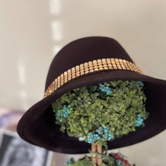 Accented Brown Wool Hat - Picture 3 of 12